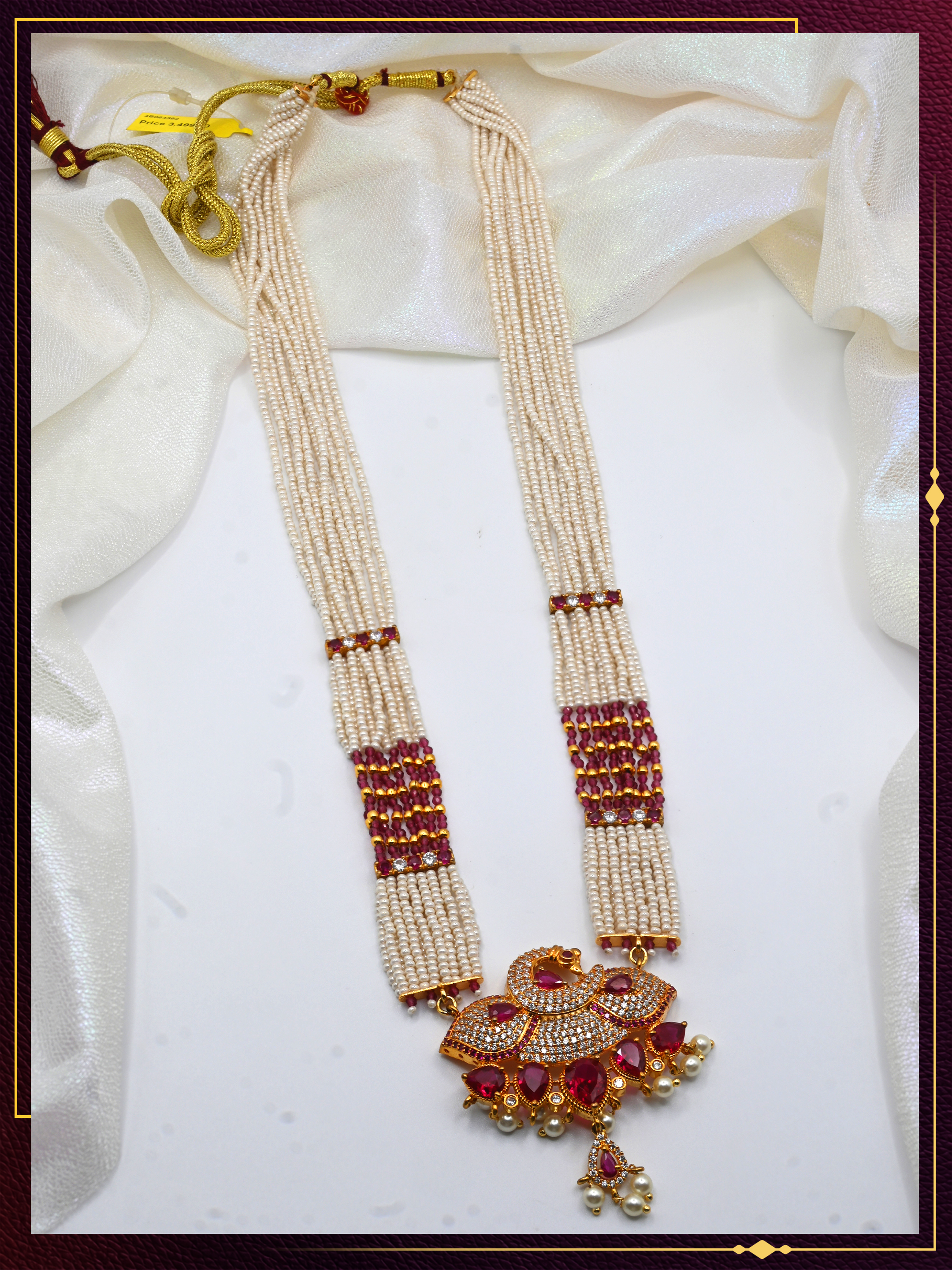 Moti Long Necklace with Elegant Pearl