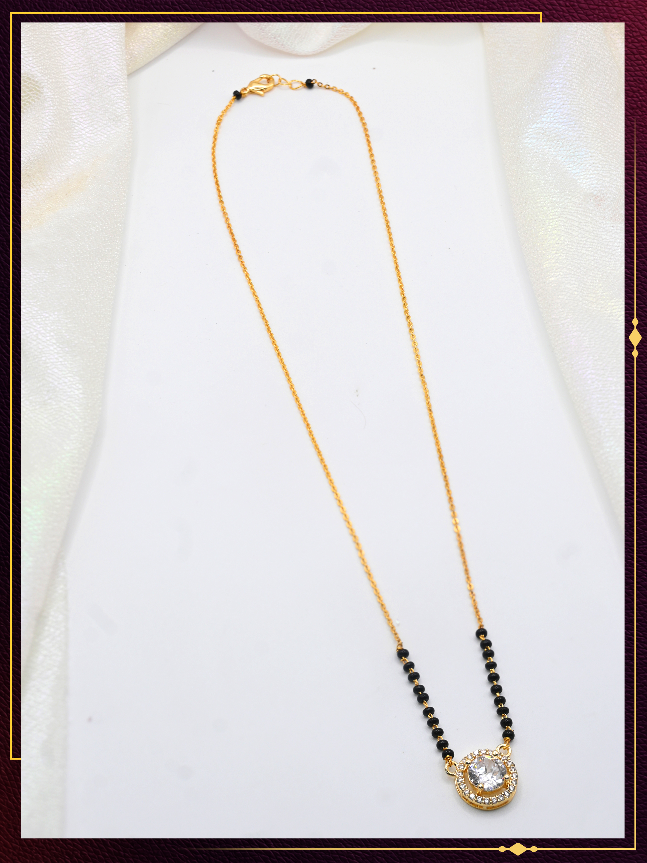 Fancy Short Mangalsutra with Elegant Pendant