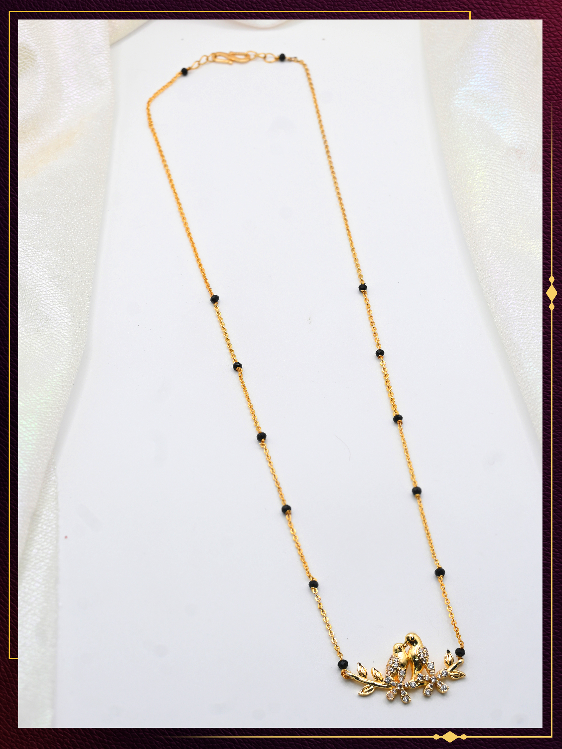 Fancy Short Mangalsutra with Elegant Pendant