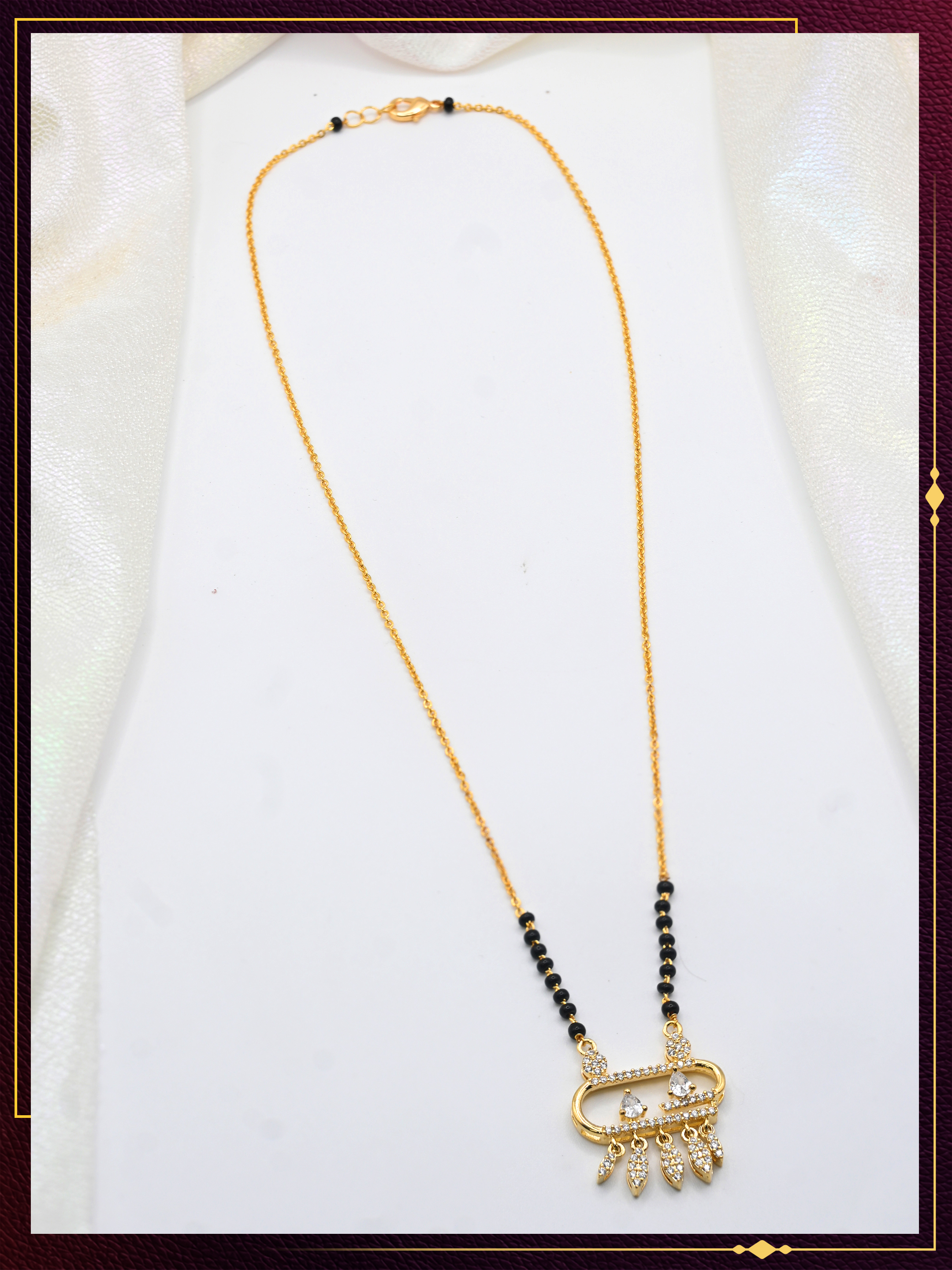 Fancy Short Mangalsutra with Elegant Pendant