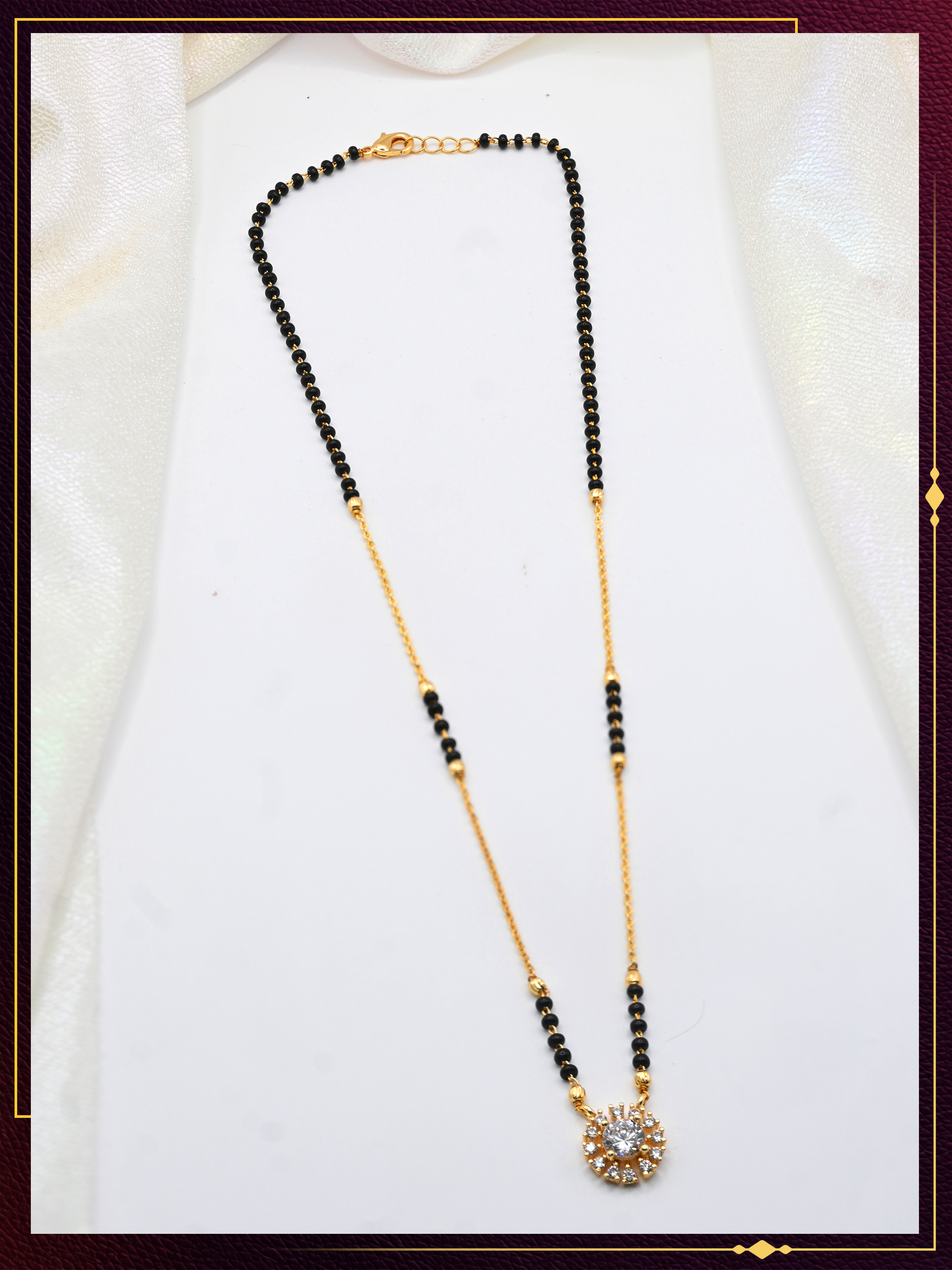 Fancy Short Mangalsutra with Elegant Pendant