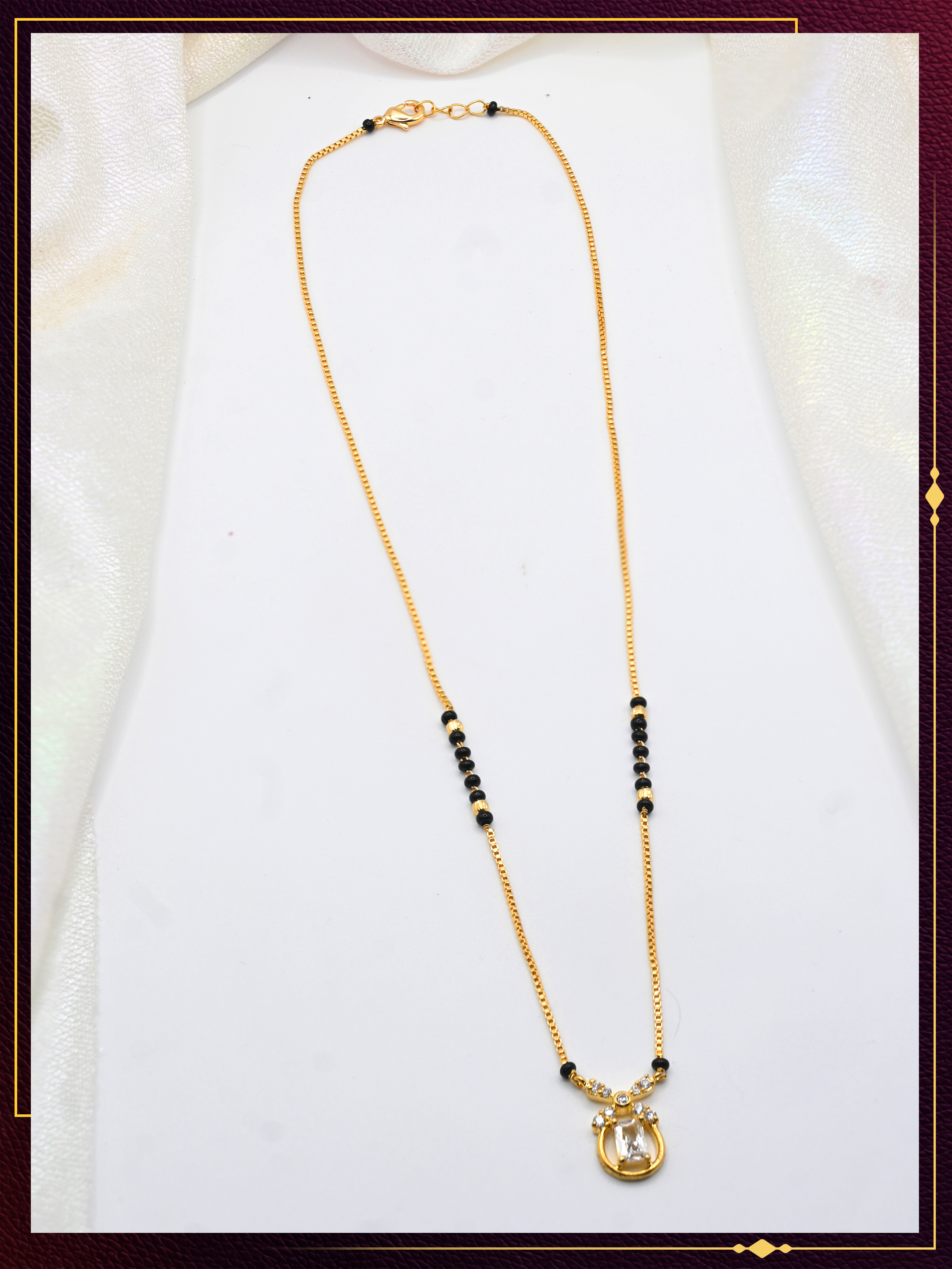 Fancy Short Mangalsutra with Elegant Pendant