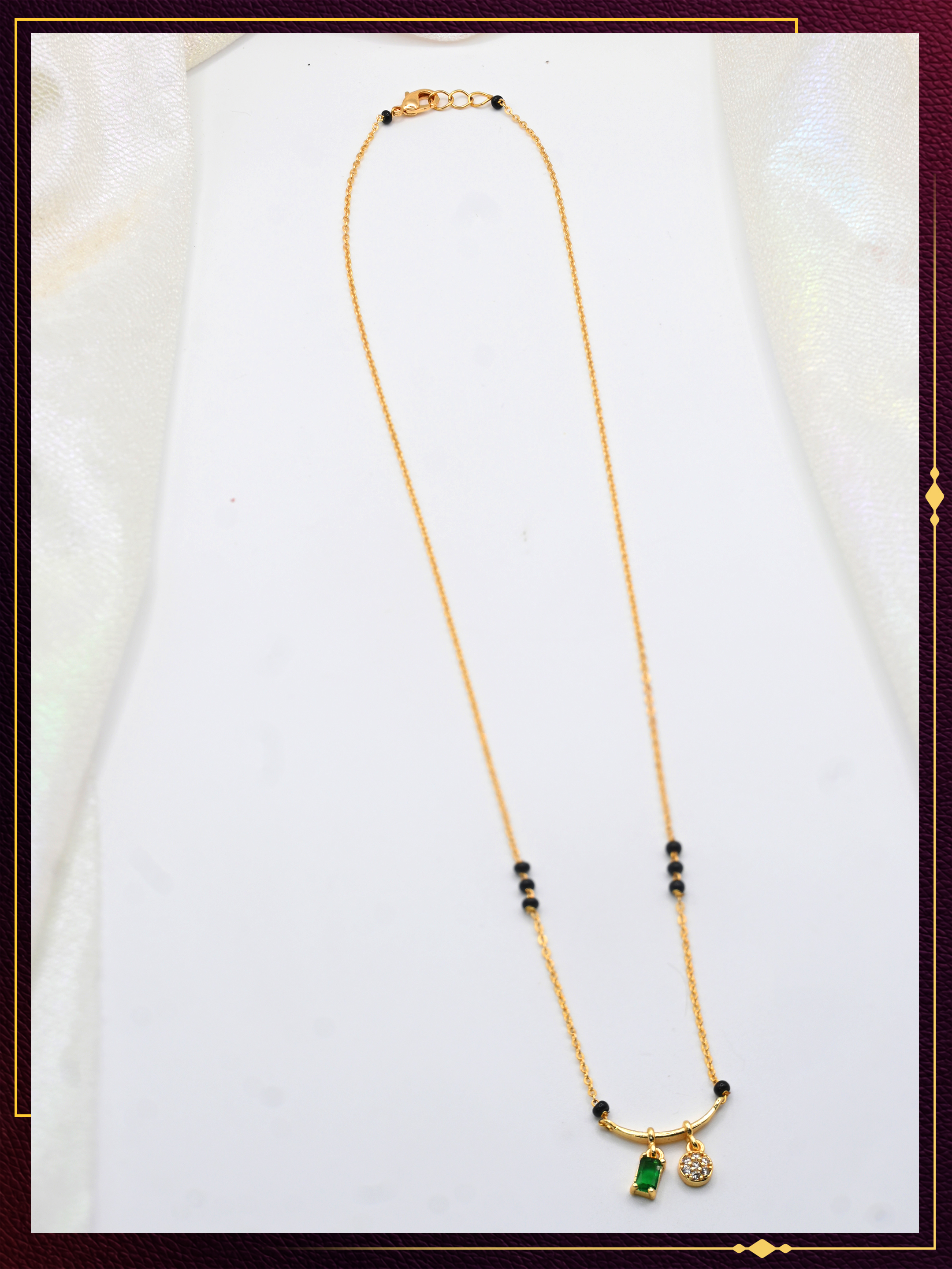Fancy Short Mangalsutra with Elegant Pendant