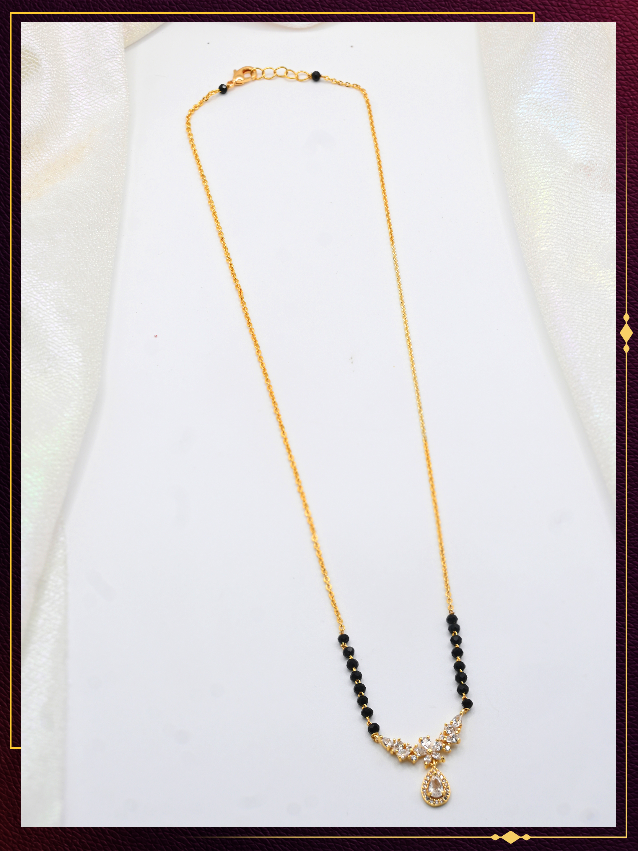 Fancy Short Mangalsutra with Elegant Pendant